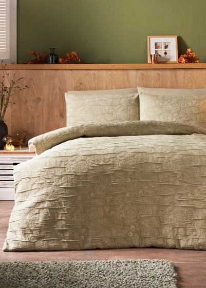 Green Woodland Stitch Duvet Set