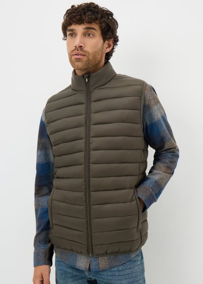 Khaki Puffer Gilet