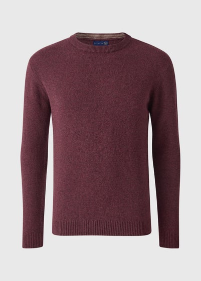 Burgundy Long Sleeve Crew Neck Jumper