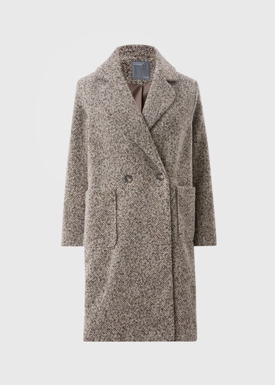 Brown Textured Smart Coat