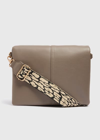 Taupe Leopard Strap Handbag