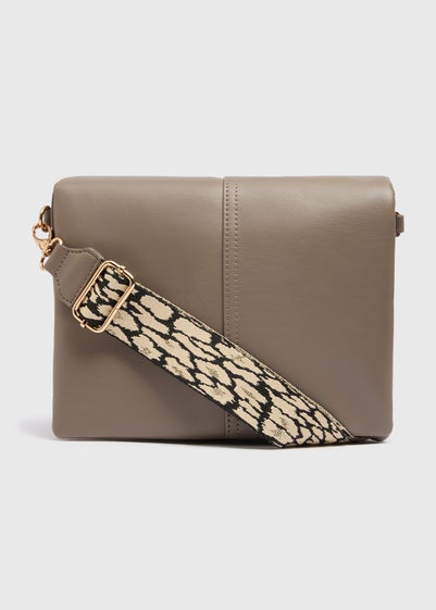 Taupe Leopard Strap Handbag