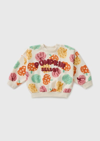 Girls Multicolour Pumpkin Print Sweathirt (1-7yrs)