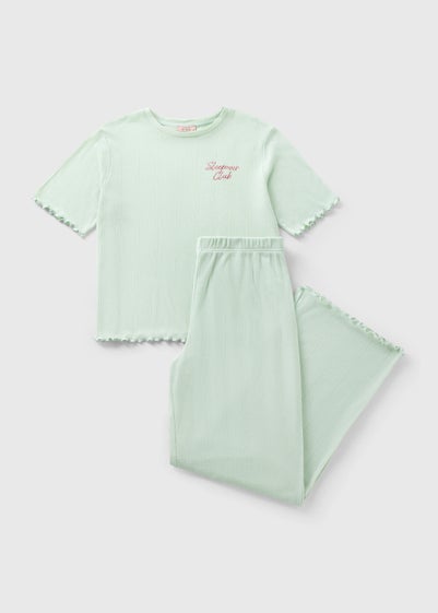 Green Wide Leg Pyjama Set