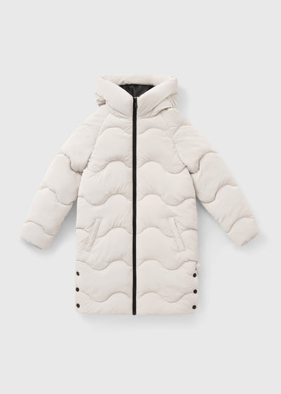 Girls Cream Padded Coat