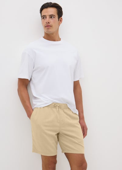Stone Linen Drawcord Shorts