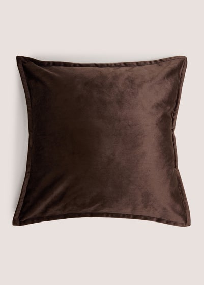 Chocolate Plain Velvet Cushion