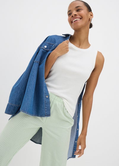 Cream Ribbed Vest