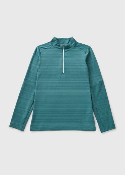 Boys Green Half Zip Sports Top (7-15yrs)