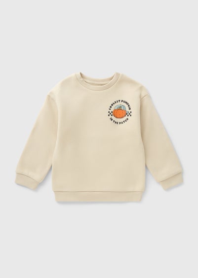 Boys Cream Coolest Pumpkin Sweatshirt (1-7yrs)
