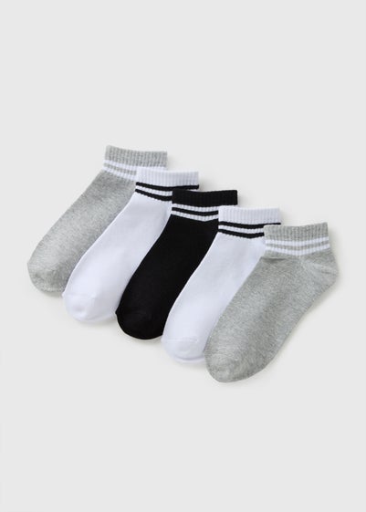 5 Pack Black Sports Trainer Socks