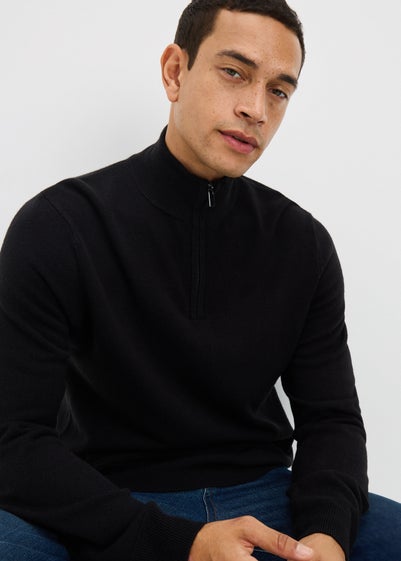 Black Soft Touch 1/4 Zip Jumper