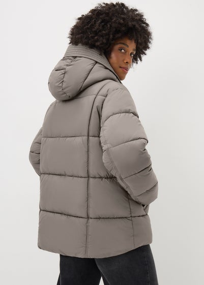 Beige Padded Puffa Coat