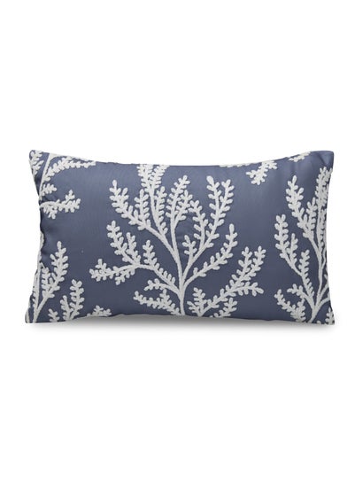 Catherine Lansfield Coral Leaf Embroidered Cushion (30x50cm)