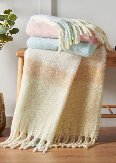 Catherine Lansfield Faux Mohair Check 130x170 cm Blanket Throw