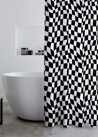 Catherine Lansfield Checkerboard Shower Curtain