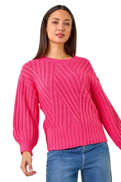 Roman Candy Pink Crew Stitch Detail