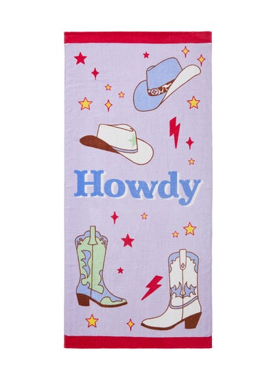 Sassy B Howdy Cowgirl Cotton Beach Towel