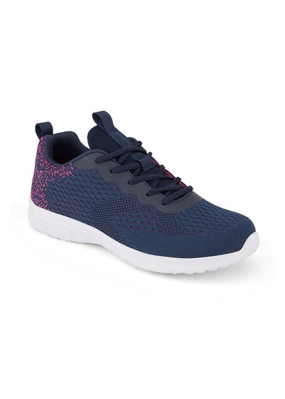 Cotton Traders Dark Blue Memorylite Lace Up Trainers