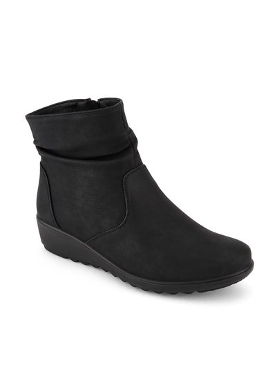 Cotton Traders Black Core Comfort Flexisole Boots