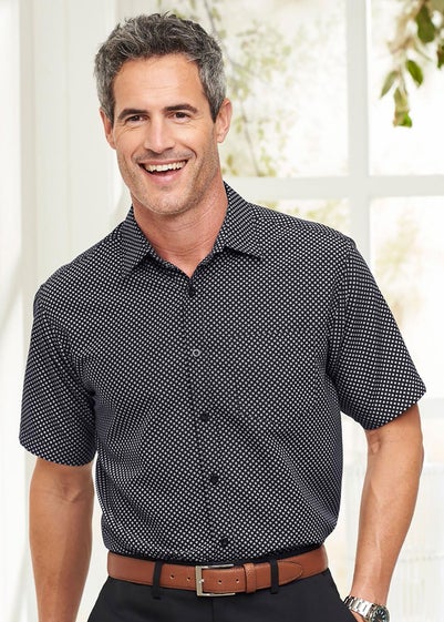 Cotton Traders Black Short Sleeve Soft Touch Print Shirt