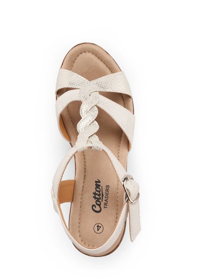 Cotton Traders Linen Wedge Sandals