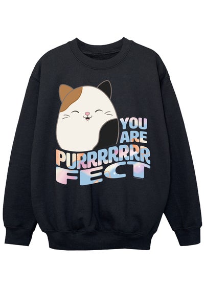 Squishmallows Cam You Are Perfect Girls Black Sweatshirt (5-13 Years)