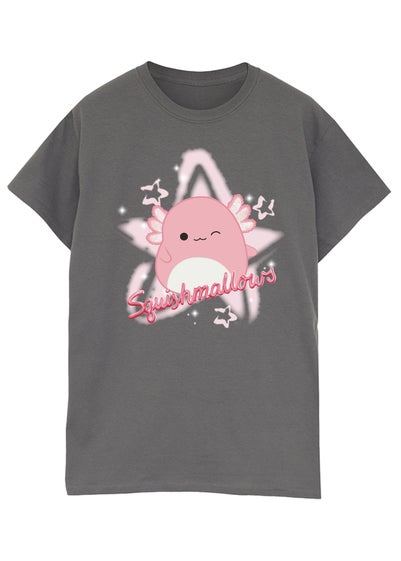 Squishmallows Archie Star Women Charcoal Boyfriend Fit T-Shirt