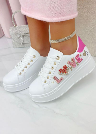 Love Lemonade Hot Pink Sparkly Lovestruck Trainers