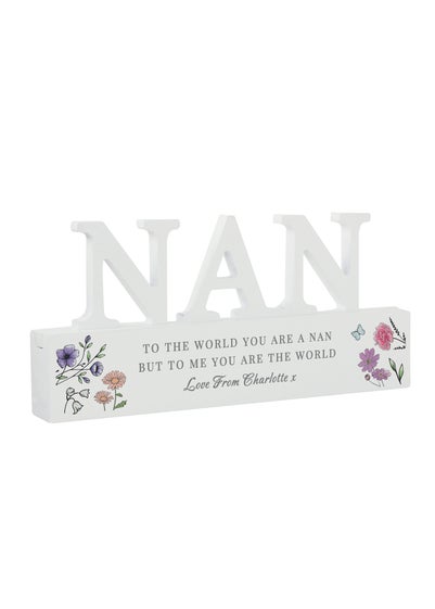 Personalised Memento Company Wildflower Mum White Wooden Ornament