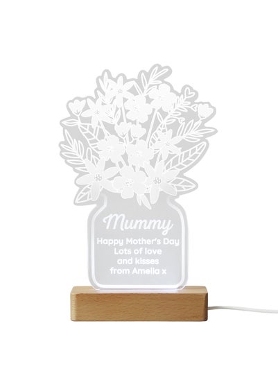 Personalised Memento Company Flower White LED Light Up Sign