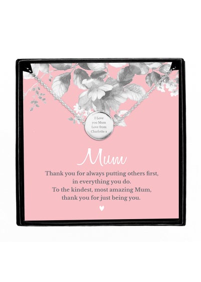 Personalised Memento Company Mum Sentiment Silver Tone Necklace & Box