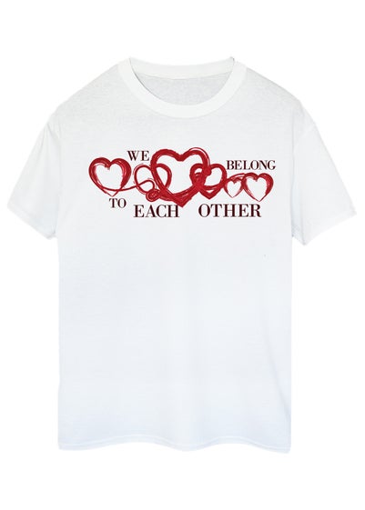 Brands In Valentine's Day We Belong To Each Other Adult White Boyfriend Fit T-Shirt