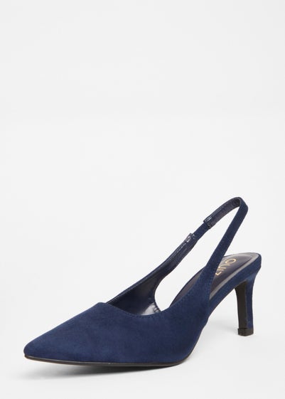 Quiz Navy Slingback Low Court Heels