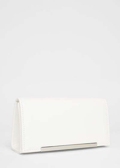 Quiz White Metallic Clutch Bag