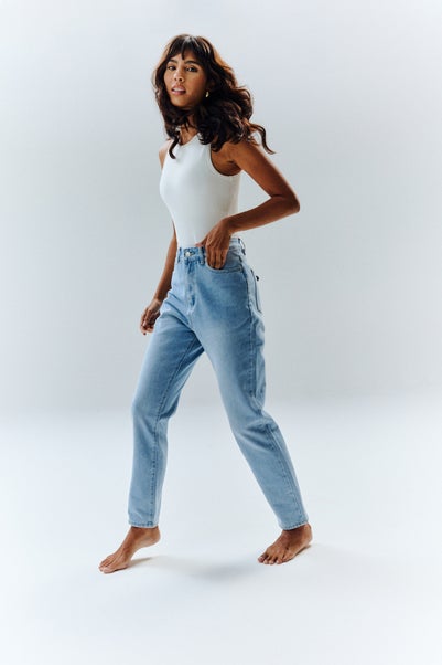 In The Style Tall Light Blue Sofia Straight Mom Jeans