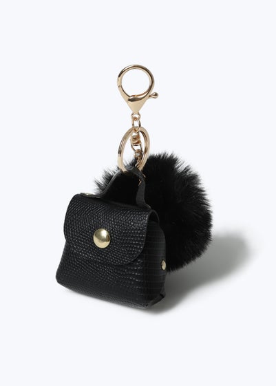 Muse Black Bag & Fluffy Pom Keyring