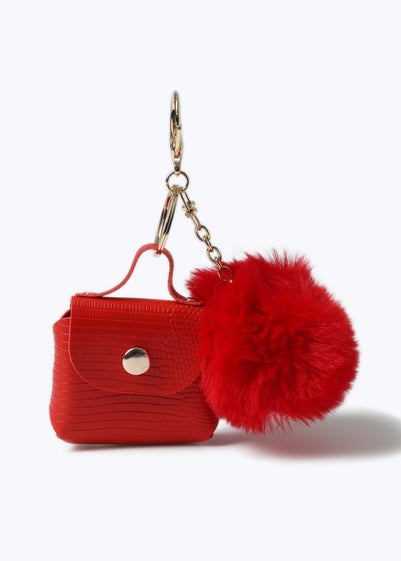 Muse Red Bag & Fluffy Pom Keyring