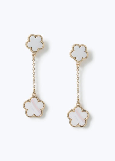 Muse White Flower Earrings