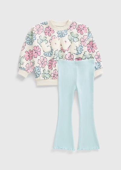Girls Multicolour Love Floral Sweatshirt & Legging Set (1-7yrs)