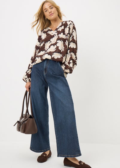 Darkwash Stretch Wide Leg Jeans