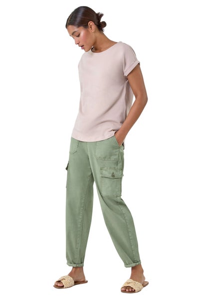 Roman Natural Plain Stretch Cotton Jersey T-Shirt