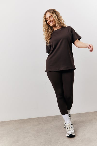 In The Style Brown Crew Neck Active T-Shirt