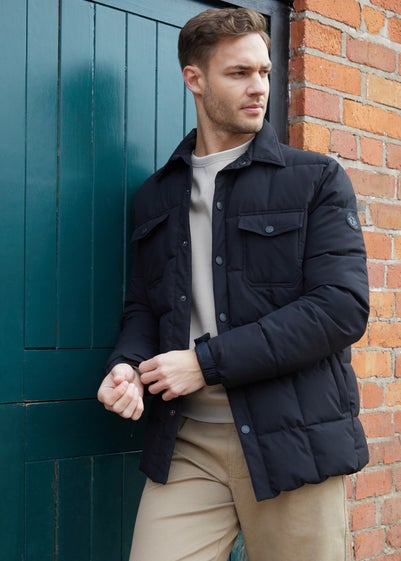 Threadbare Black Lightweight Collared Quilted Jacket