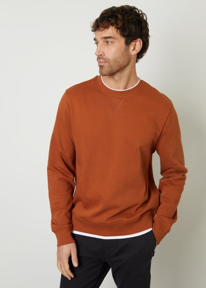 Threadbare Orange Mock T-Shirt Crew Neck Sweatshirt