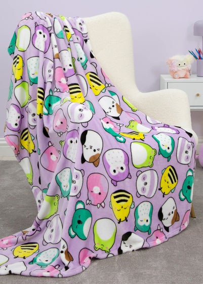 Squishmallows Purple Playful Fleece Colorful  Throw