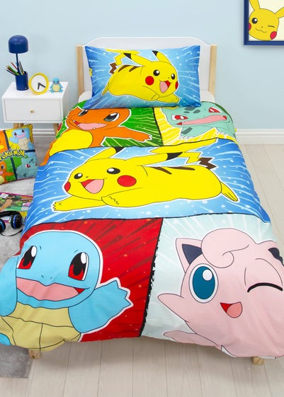 Pokemon Blue Retro Polycotton Duvet Cover Set