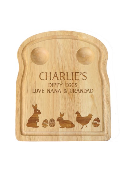 Personalised Memento Company Light Brown Spring Egg & Toast Board