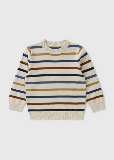Boys Tan Stripe Knit Jumper(1-7yrs)