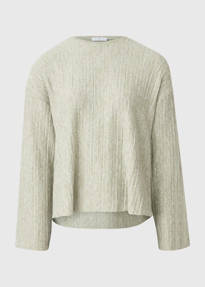 Sage Pleat Soft Touch High Neck Jumper